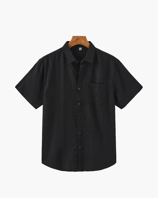 Cape Harbor Linen Shirt – Midnight Black