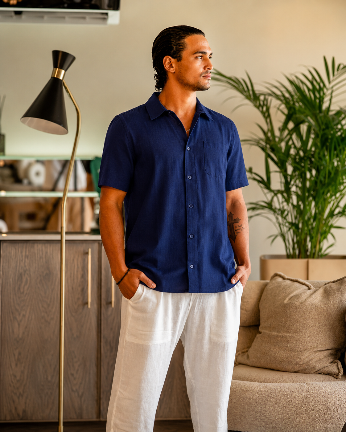 Cape Harbor Linen Shirt – Ocean Blue